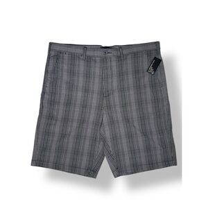 Apt. 9 Premier Flex Men’s 40 Plaid Golf Shorts Grey Chino Stretch NEW